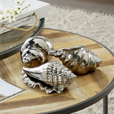 Shoaf Porcelain Ceramic Shell Decorative Sculpture Set