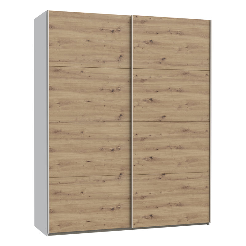 SCHACH&MATT 2 Manufactured Wood Wardrobe, 210.5cm H x 170.3cm W x 61.2cm D, Light oak/White