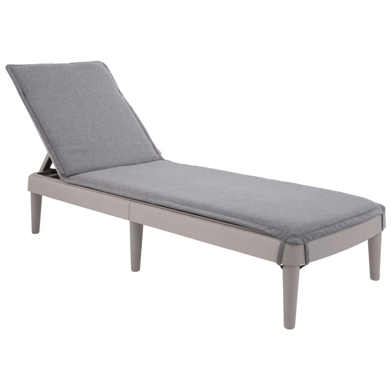 Luman Resin All Weather Reclining Chaise Lounge with Cushion