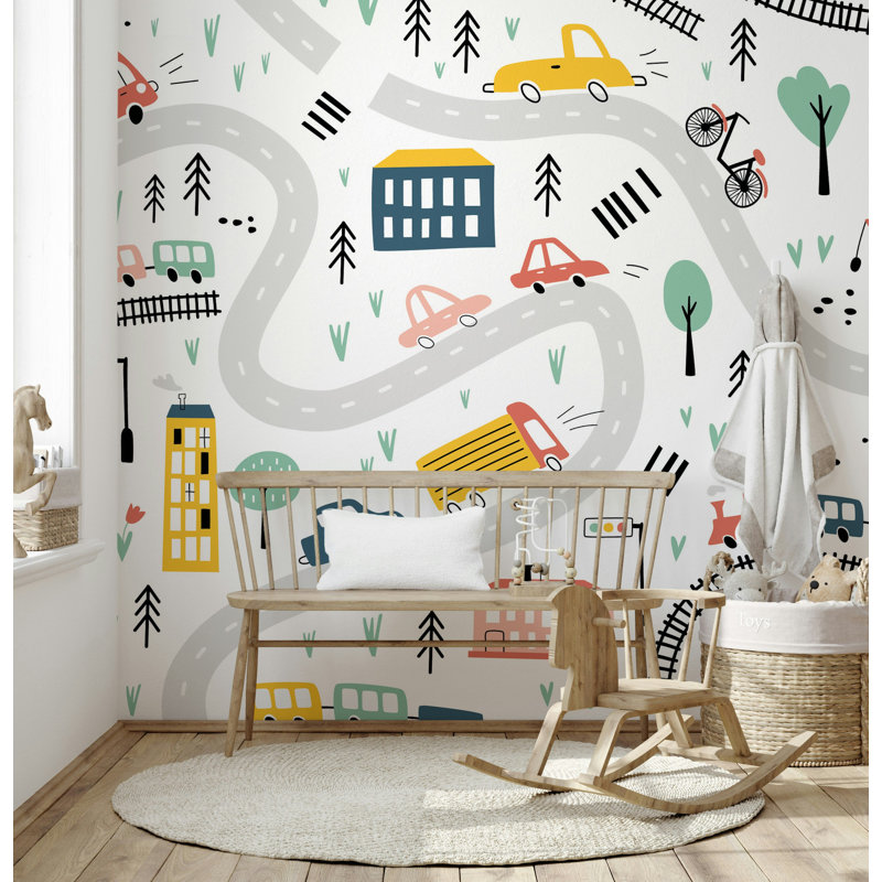 Geometric Wall Mural, 98" L x 150" W