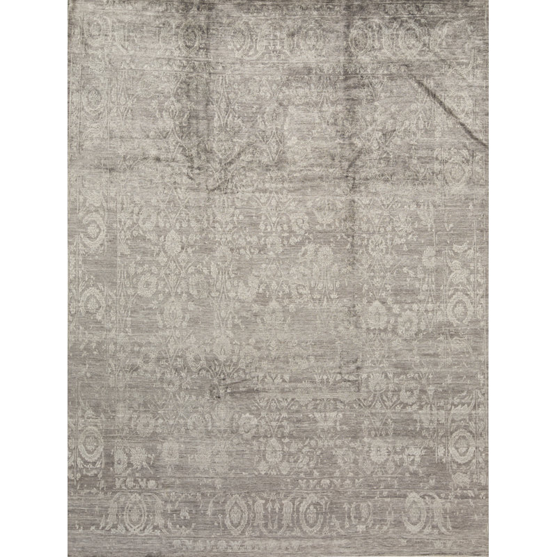 Neo Villa Floral Area Rug in Dark Gray, Rectangle 8'11" x 11'9"