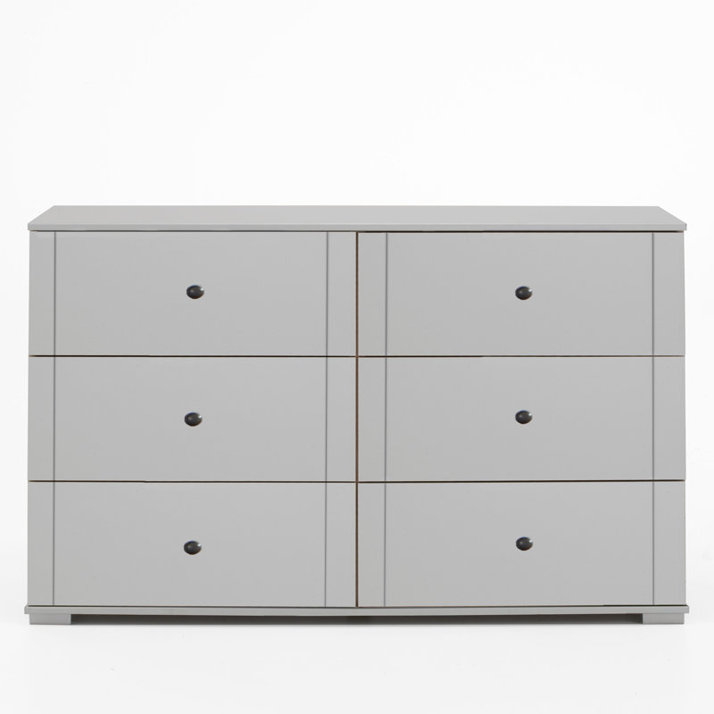 Aibek Solid Wood 130cm W 6 - Drawer Chest of Drawers, Alpine white