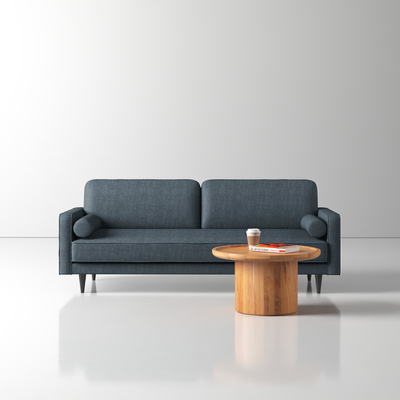 Curt 82'' Upholstered Sofa, Blue Performance Chenille