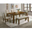 5 pièces Table de salle à manger rectangulaire en bois massif fabriqué à la main-1764572556
