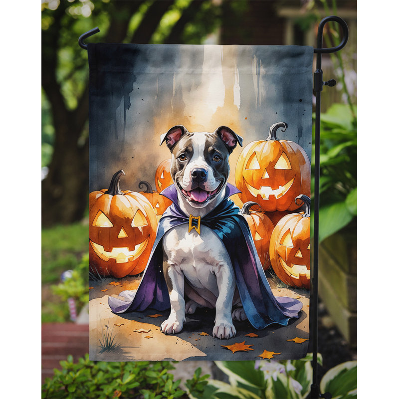 Drapeau de jardin chiot Halloween, Pit Bull Terrier