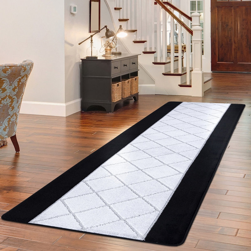 Damia Carmela Gel Kitchen Mat, Black/Grey, 80cm W x 150cm L