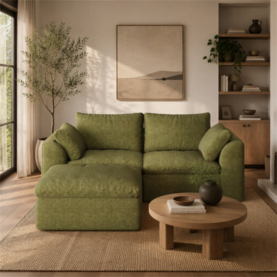 78.8" L-Shaped 3-Seat Modular Sectional Sofa with Single Chaise, Oversized Deep-Seat Corner Couch, Vacuum Compressed Tool-Free Assembly, Textured Woven Fabric Small Sofa for Apartment