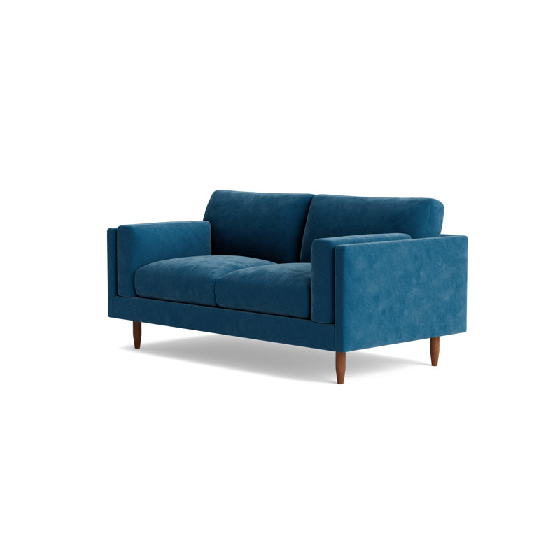 Skinny Fat Loveseat (70"), Performance Velvet - Denim, 70" W