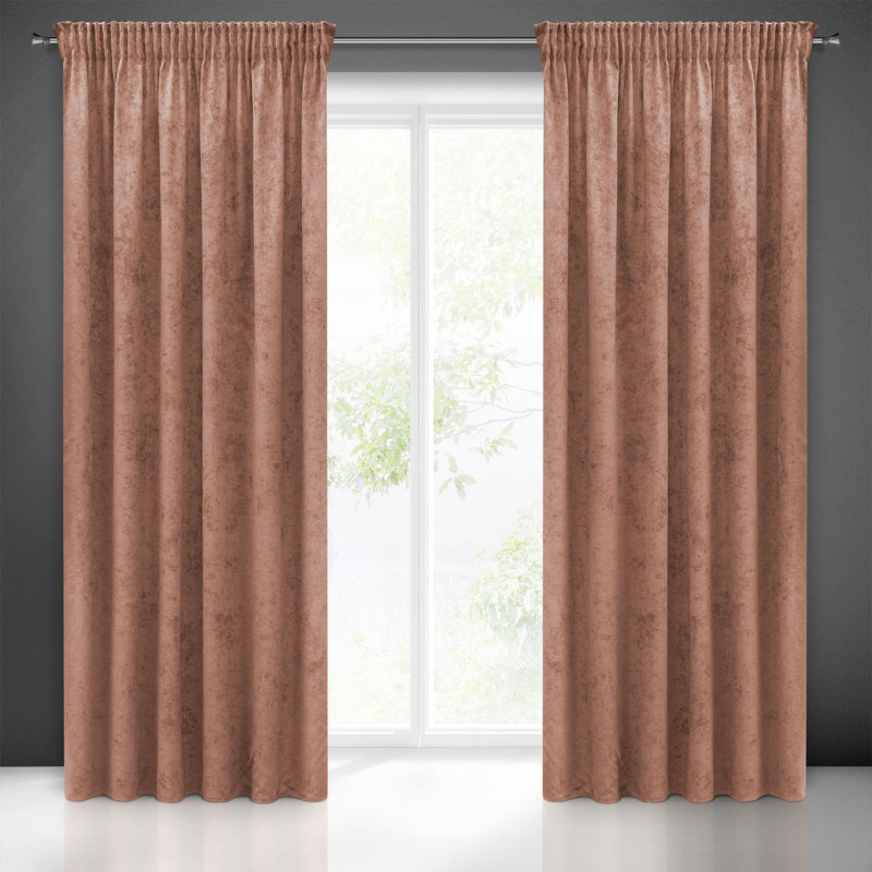 Gudella Slot Top Blackout Curtain, Rose