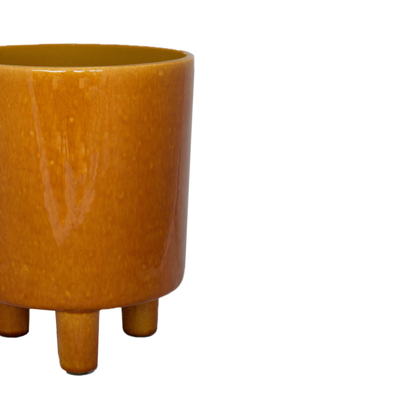 Pisa Indoor Planter, 20cm H x 24cm W x 24cm D, Mustard