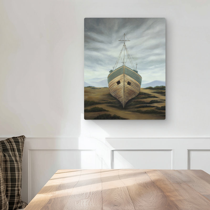 Boat - Rustic Bathroom Metal Print for Home Decor