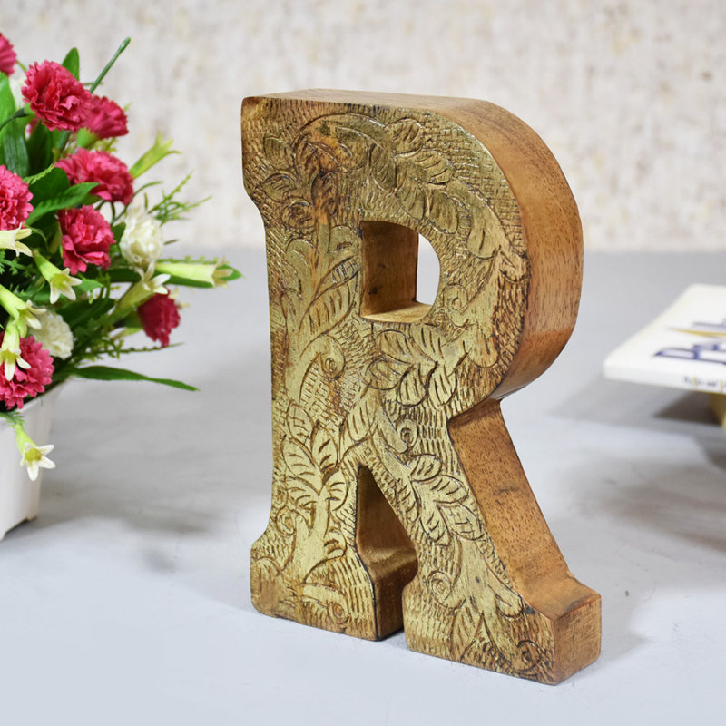 Haddam Text & Numbers Letter Block, R, Gold