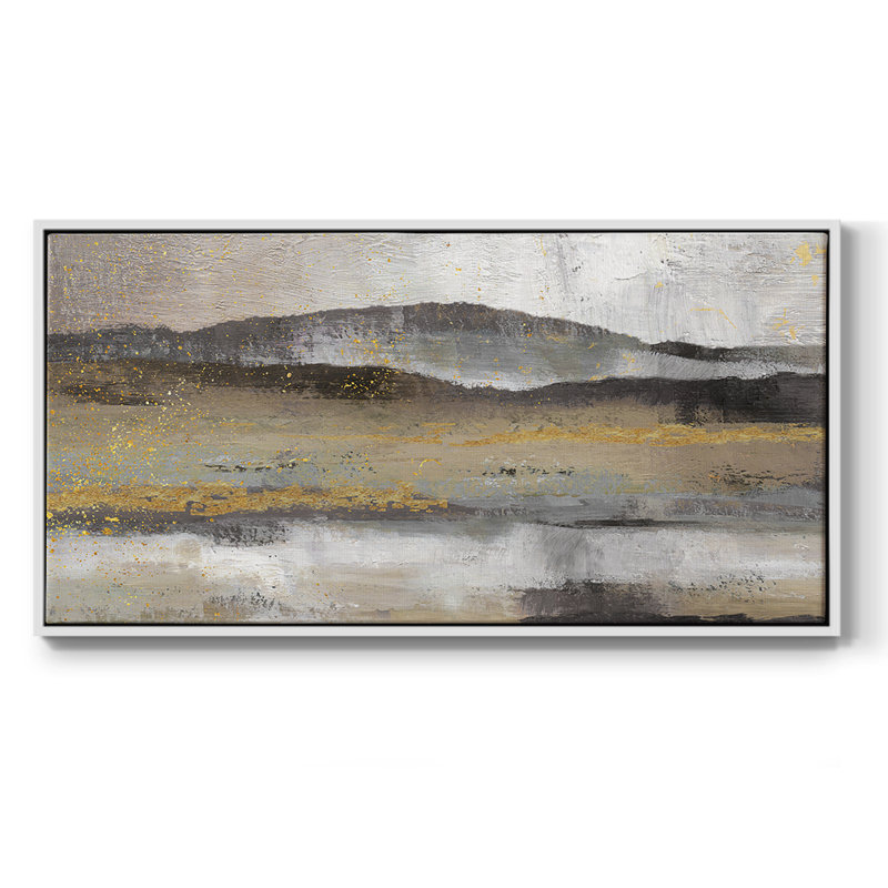 Rolling Hills - Toile tendue avec châssis encadré - Prêt à être accroché, H 21 po x l 41 po, Blanc