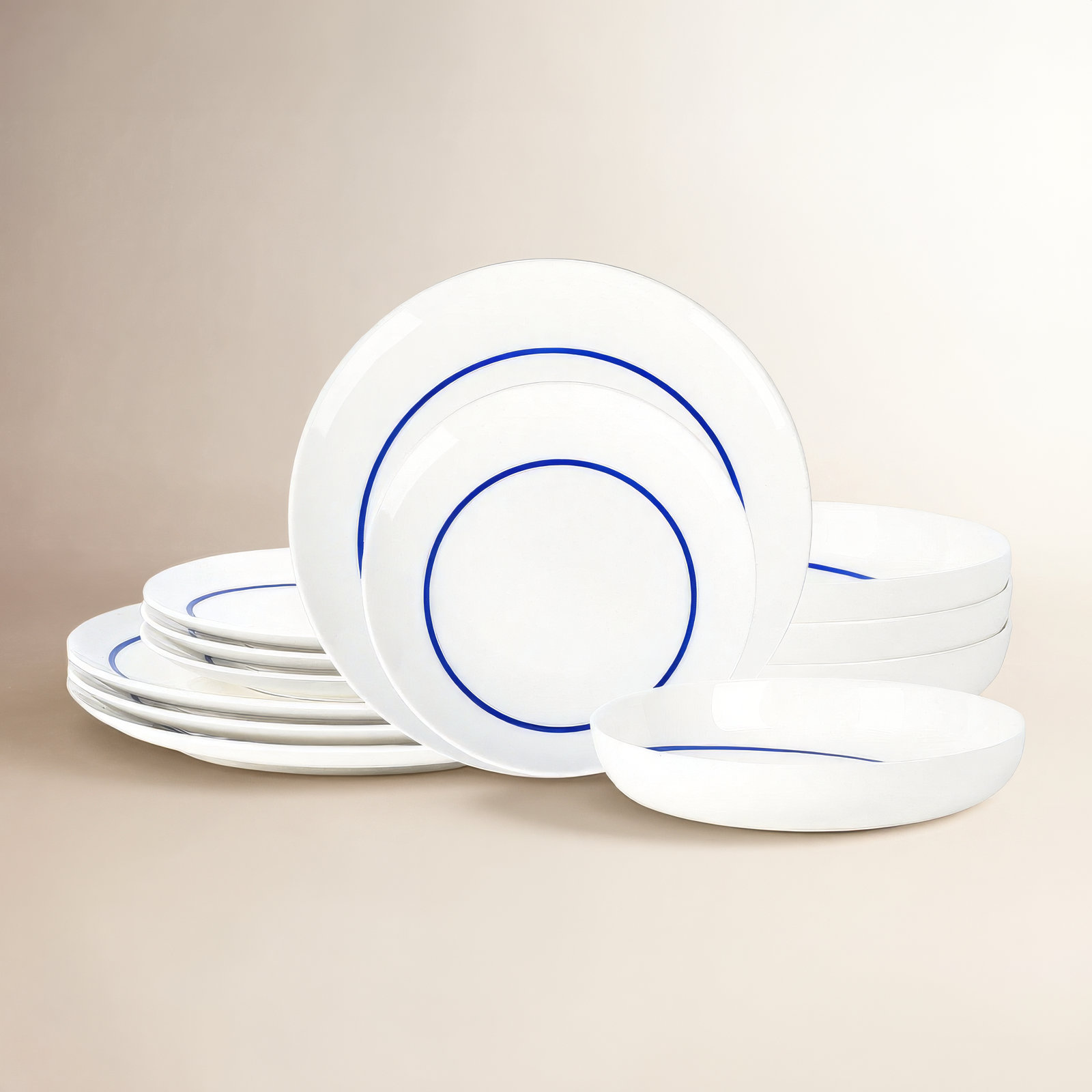 Luna Porcelain Dinnerware Set, Blue