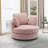 Chemaia Upholstered Swivel Barrel Chair-436219717