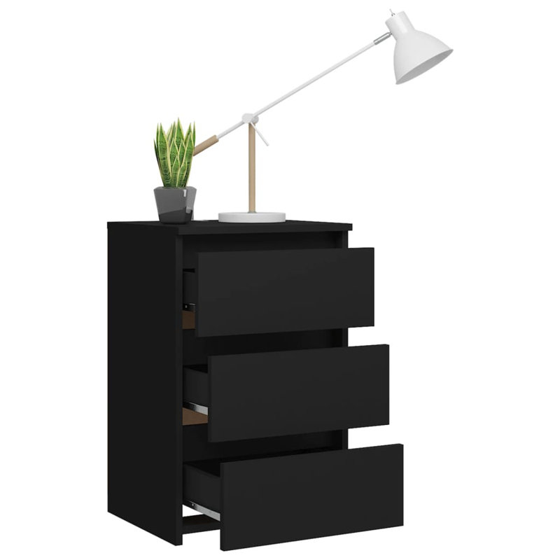 Armoire de lit en bois d'ingénierie vidaXL 15,7 x 13,8 x 24,6 po, Noir, Individuel