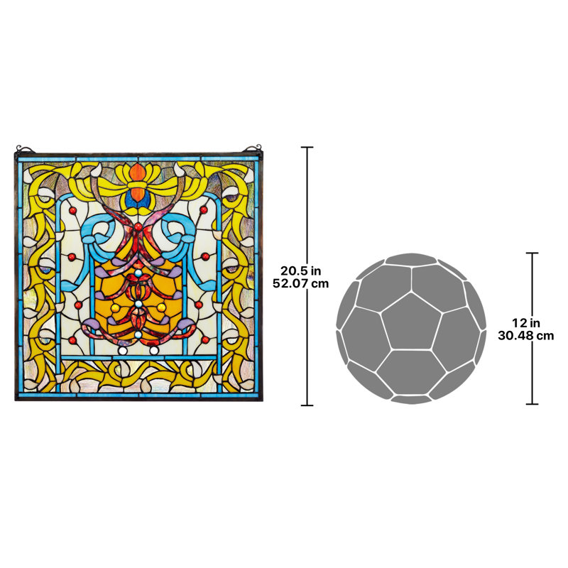 Bedford Manor Multicolor Stained Glass Window Panel
