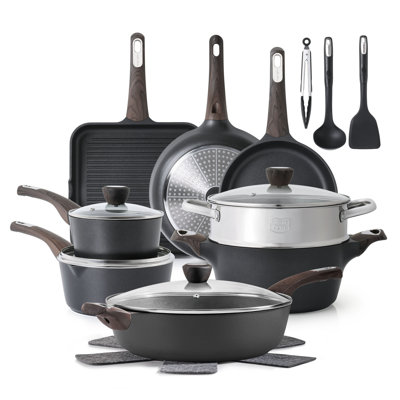 SENSARTE Cookware Sets, 20-Piece, Non-Toxic Healthy Non Stick, PFOA PFOS Free