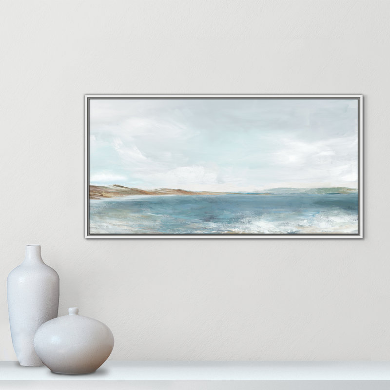 Échos en bleu - version panoramique par PI Studio, H 21,5 po x l 41,5 po, Blanc
