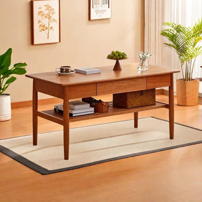Modern Solid Wood Rectangular Coffee Table