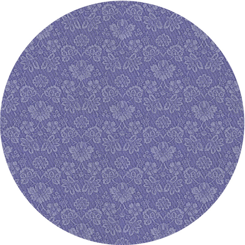 Tapis de zone bleue à motifs, Rond 3 pi