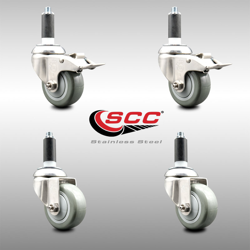 Swivel Stem Caster, 3.5" H x 3.5" W
