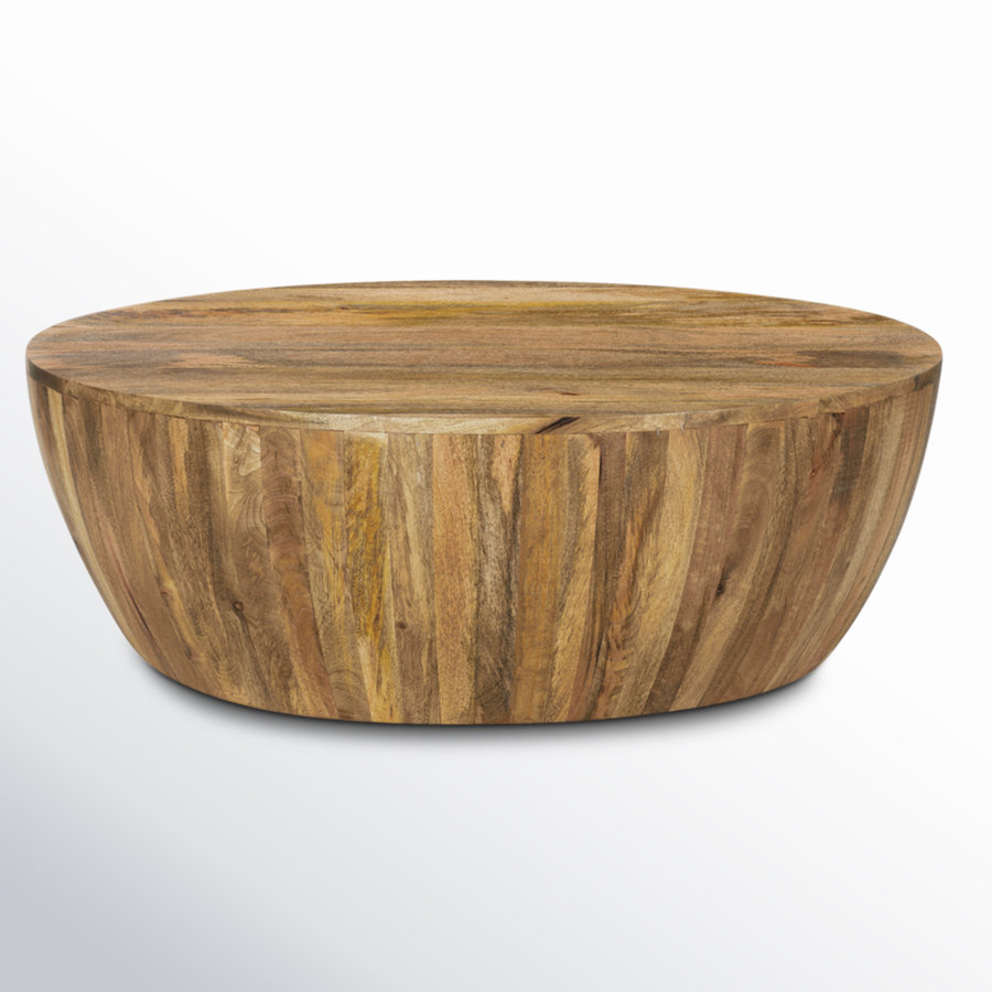 Vivenne Mango Wood Drum Coffee Table