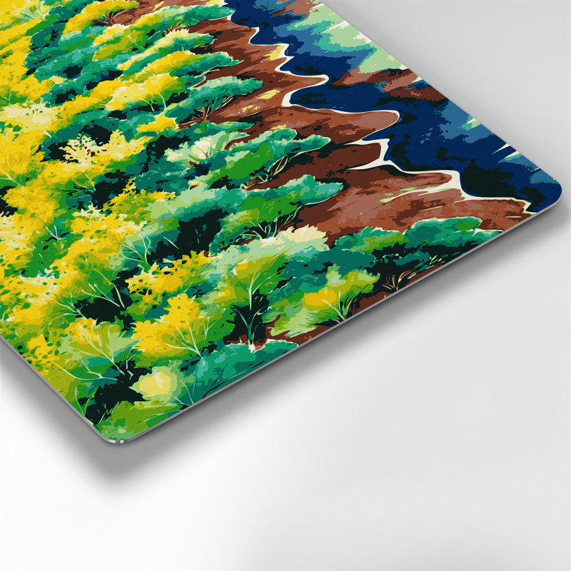 Aquarelle paysage 12 art mural en métal brun, H 14 po x l 11 po