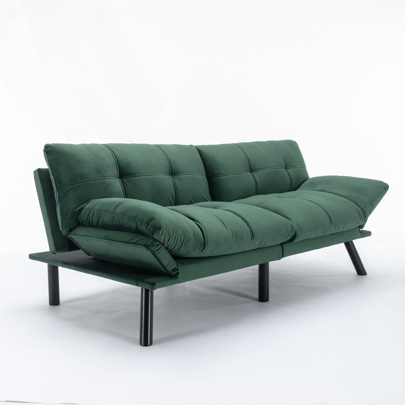 Lanis Pillow Top Arm, Emerald Velvet, 32" H x 67" W x 16" D