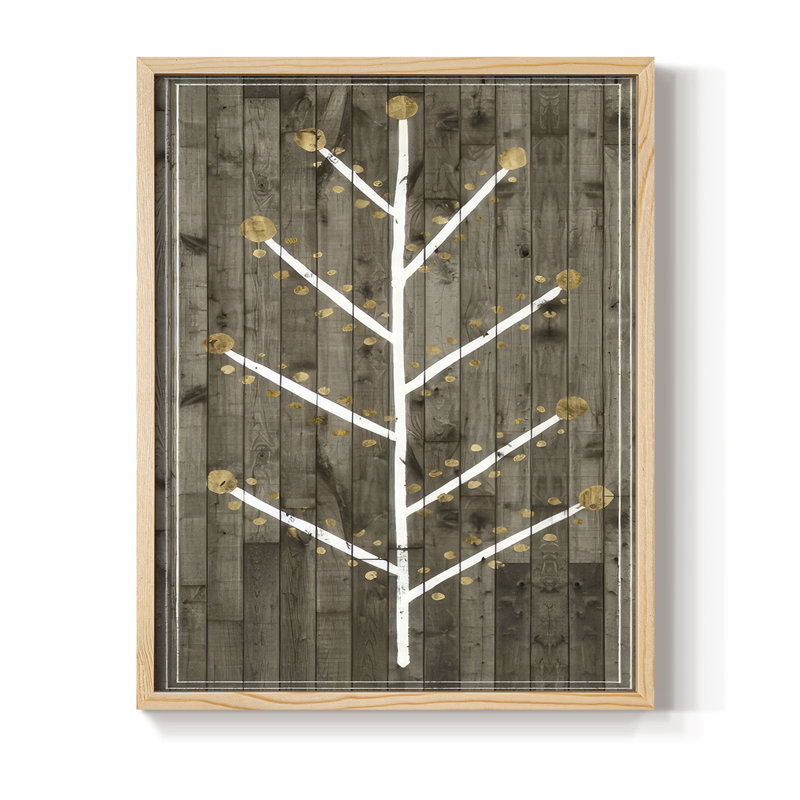 Impression encadrée Wooded White Christmas Collection B - Bois massif, Naturel, H 30 po x l 24 po
