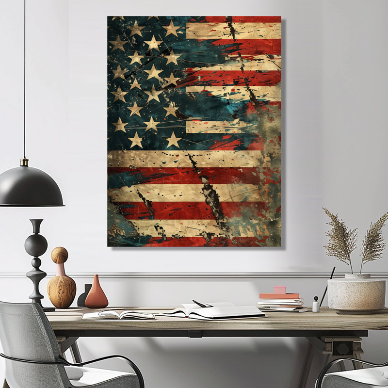 Liberté, drapeau des États-Unis - drapeau, art mural, salon, Toile tendue, H 20 po x l 12 po x P 1 po