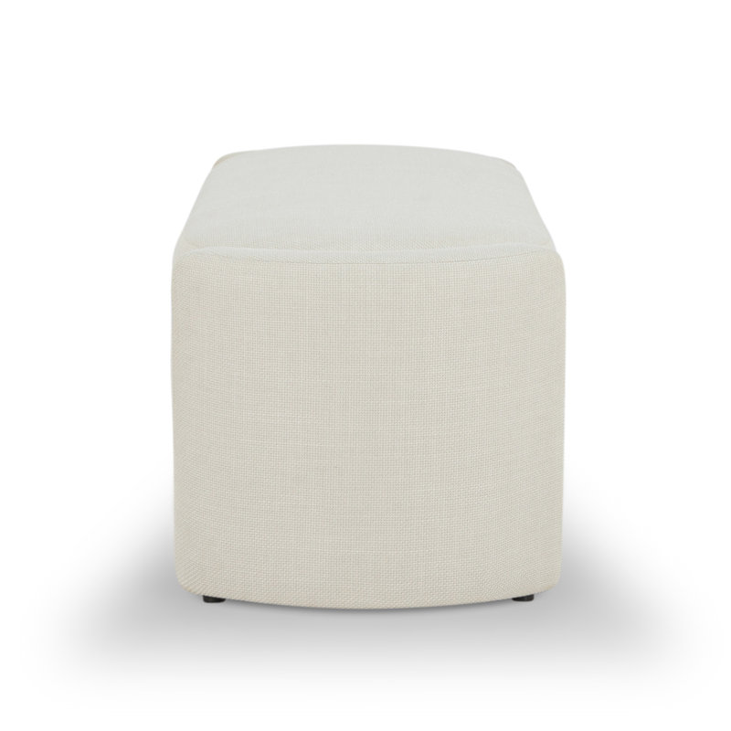 Mizel 62" Upholstered Storage Bench, Luxe Cream Basketweave