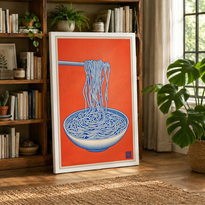 Noodles and Chopsticks Modern - Wrapped Canvas