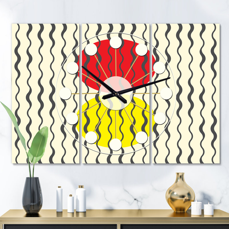 Horloge murale surdimensionnée wave Mid-Century