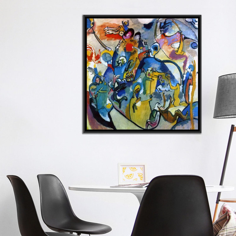«All Saints Day II» par Wassily Kandinsky, impression sur toile, H 18 po x l 18 po x P 1,5 po, Toile avec cadre noir