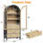 73" Tall Arched Cabinet With Acrylic Door, Display Modern Farmhouse Cabinet With Led Light & Adjustable Shelves, 3-tier Varsatile Arched Bookcase For Living/dining Room, Black & Brown