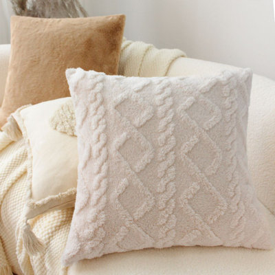  3 light colors mixed styles throw pillow FULL set with inserts size 18"x18"