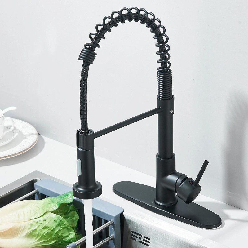 Robinet d'évier de cuisine noir mat