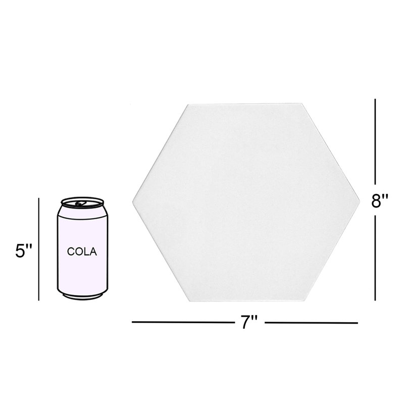 Lucia Hex 7"x 8" Porcelain Wall & Floor Tile, White