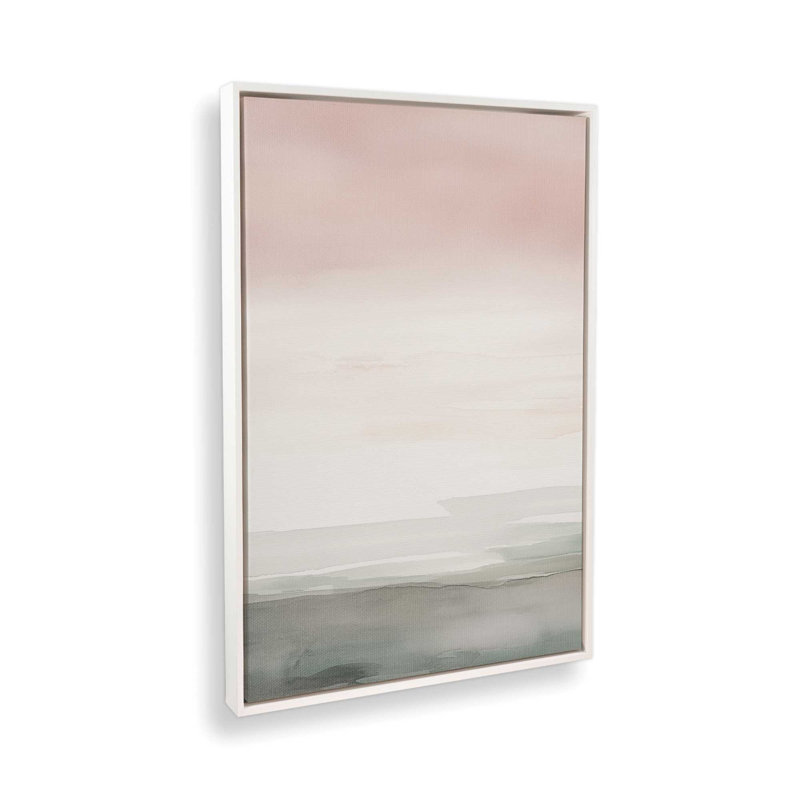 «Peach Tranquility I», reproduction sur toile, H 30,75 po x l 20,75 po x P 1,75 po, Cadre opaque blanc