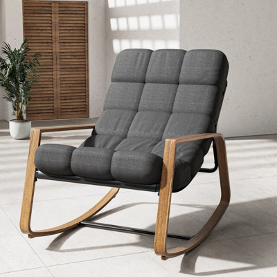 Arunas 28.7"Wide All-Steel Frame Water-Resistant Fabric Rocking Chair by Wade Logan