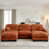 Orange+3 Seat+2Ottoman
