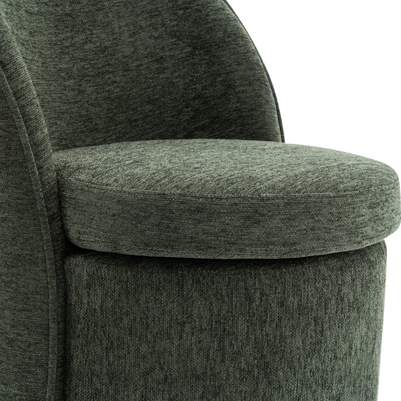 Fauteuil d'appoint rembourré pivotant avec dossier haut, Vert