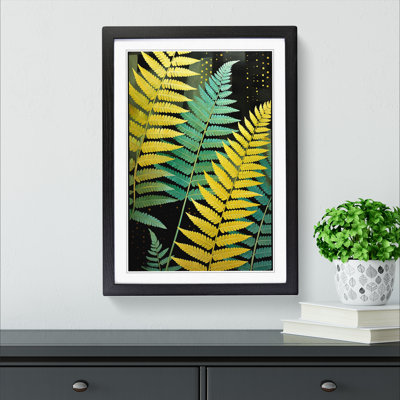 Fern Leaf Constructivism Art - Framed Print