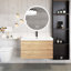 Meuble-lavabo mural simple 36 po avec plateau en marbre de culture Prindle