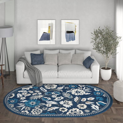 Tapis bleu foncé Alida