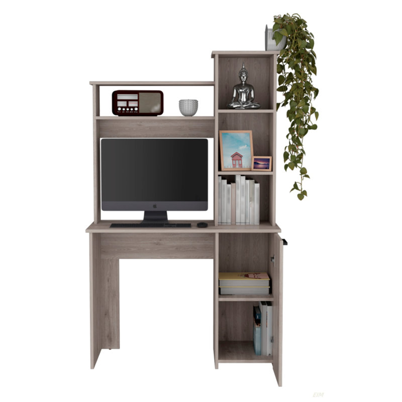 Bureau d'ordinateur Dumas, Bureau (Bureau), Gris clair, H 64,17 po x l 17,66 po x P 38,73 po