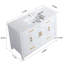 Ensemble de meuble-lavabo blanc 48 po avec lavabo en céramique, armoire de rangement abondante, 4 portes à fermeture douce et 4 tiroirs