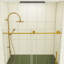 56 à 60 po X P 60 po H Porte de baignoire coulissante sans cadre au fini or brossé avec verre trempé transparent-117010739