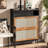 Simple Solid Wood and Rattan Narrow Shoe Cabinet